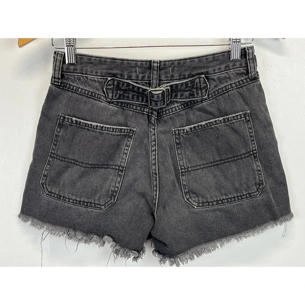 Free People Jesse Jean Shorts Jorts Sz 26 Cutoff Festival Button Fly Back Buckle